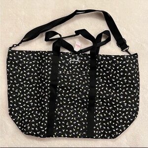 Pink VS Floral Print Tote Bag